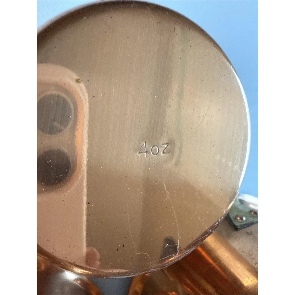 VTG Copper Brass Measuring Cups Set of 4 B&M Douro Made In Korea Rustic Decor